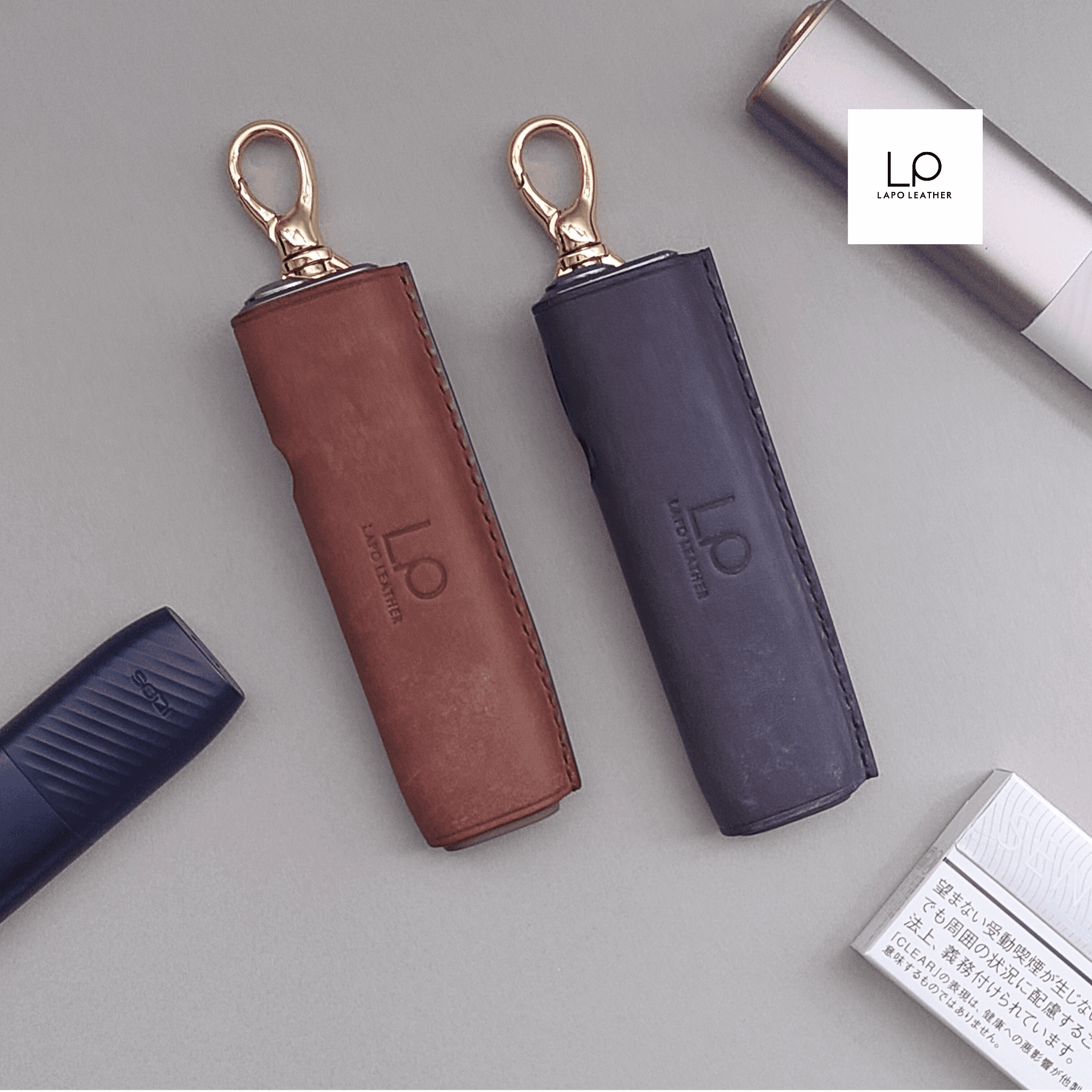お出かけやイベント、フェスなどで活躍する本革IQOSイルマiワン専用ケース　　イタリアンレザー/IQOイルマワン1枚目の画像
